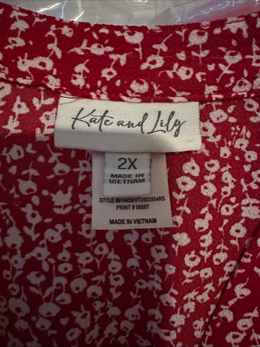 Kate and Lily Red Floral Shirt Dress - Picture 3 of 3